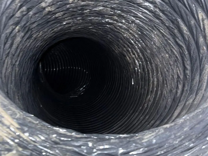 Inside of a clean flexible air duct