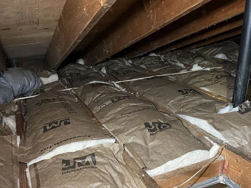 Attic insulation installation